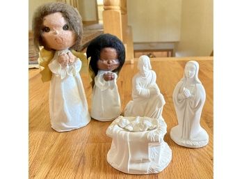 Lot Of Christmas Angels And Nativity Set