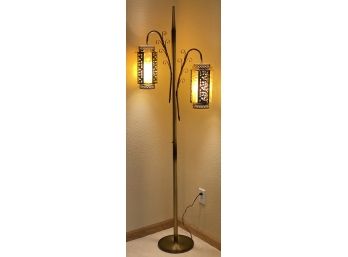 Art Deco Style Lamp With 2 Metal Lights