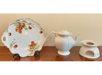 Teapot With Candle Warmer Base With Plate