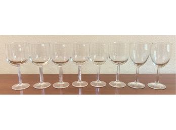 A Collection Of 8 Unmarked Wine Glasses.