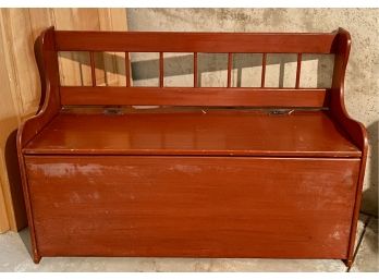 Red Bench With Storage