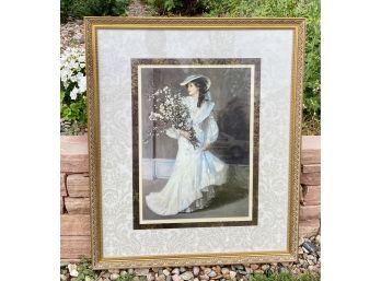 Large Print Of Woman Holding Flowers