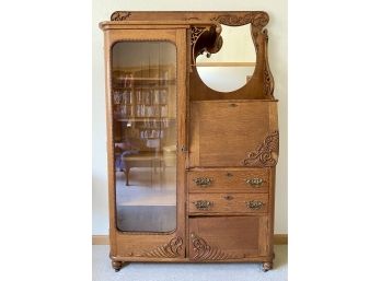 Gorgeous  Antique Cabinet Side By Side With Secretary
