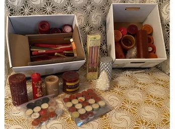 Large Lot Of Miscellaneous Candles Some Used And Some New Enjoy