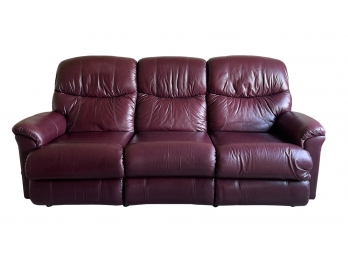 Lazy Boy Burgundy Leather Reclining  Sofa