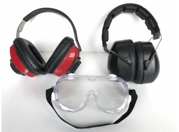 Noise Reducing Earmuffs And Goggles