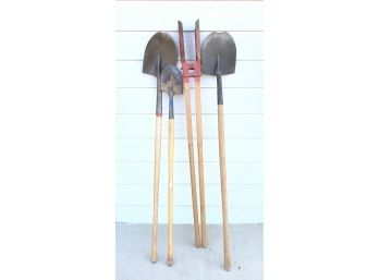 4 Piece Set Of Shovels And Hole Digger