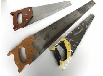 Set Of 3 Hand Saws Including Countryside Saw With Wooden Handle