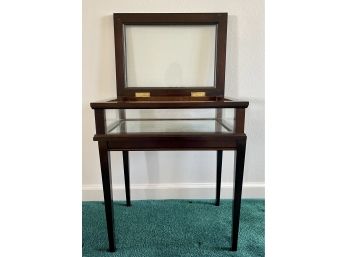 Small Display Side Table With Lift Lid & Mirrored Bottom
