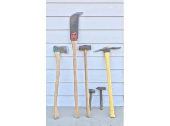 6 Piece Set Of Axes And Hammers