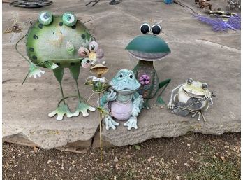 Lot Of 5 Garden Frogs