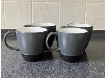 Four Pfaltzgraff Slate Grey Coffee Mugs