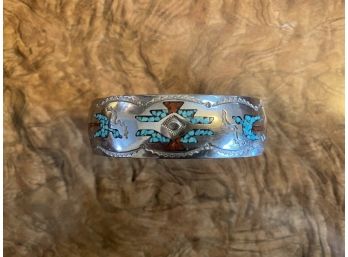 Nakai Nickel Silver Bracelet With Inflated Turquoise