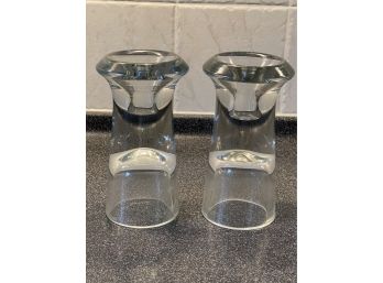 Heavy Glass Candle Holders