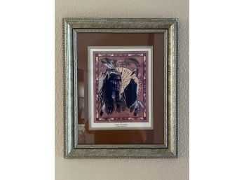 Native American Style Print In Silver Frame