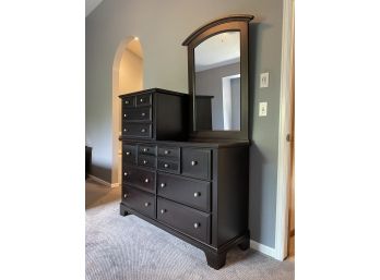 Dresser With Stacked Chest And Mirror