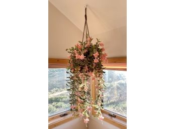 Hanging Basket Of Faux Flowers