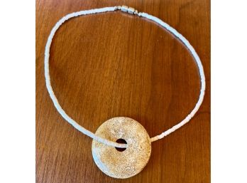 Necklace With Round Stone Pendant