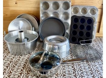 Collection Of Kitchen Pans And Muffin Tins