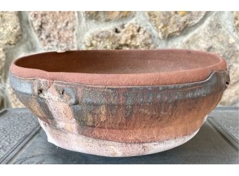 Signed Rustic Handmade Pottery Bowl