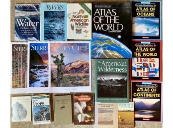 Lot Of Nature Themed Books And Magazines Incl. 'American Wilderness', And NatGeo's 'Water'