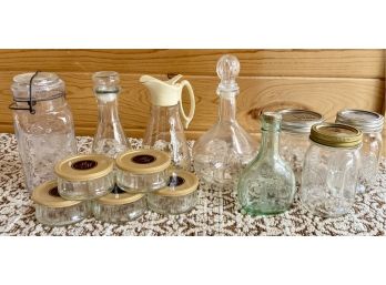 Lot Of Misc. Glass Containers Incl. Vintage Almaden Pony Bottle And Herman Jansen Bottle