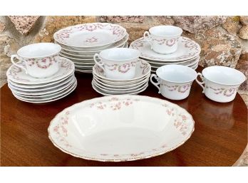 Large Lot Of Floral China (chips Present)