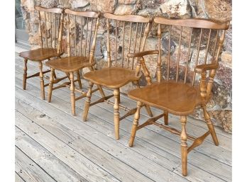 Beautiful Set Of Six Solid Cherry Vintage Chairs