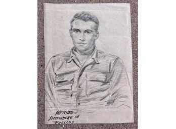Sketch Of Man On V-Mail Envelope (Victory Mail From WW2)