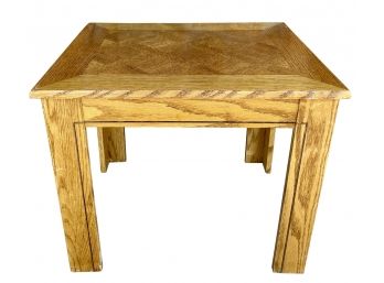 Small Wooden Side Table With Zig Zag Top