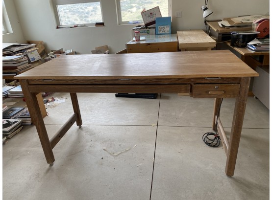 Wood Drafting Table With Power Outlet
