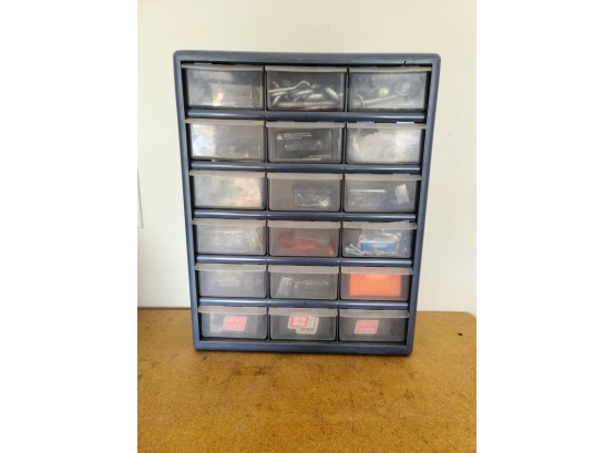 18 Slot Small Tool Hardwood Organizer With Contents