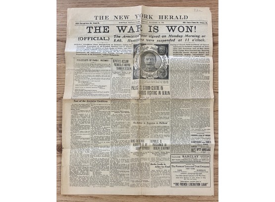 The New York Harold, European Edition November 12 1918