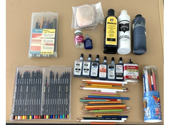 Lot Of Art Supplies Incl. Pencils