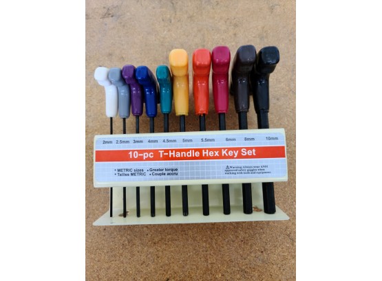 Ten Piece T-handle Here Key Set From 2mm To 10mm