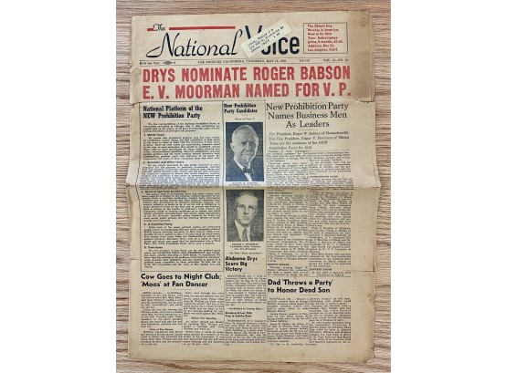 The National Voice May 16, 1940 Pro-prohibition Paper