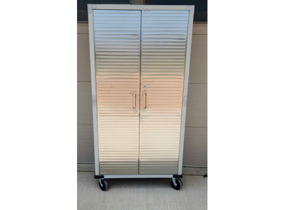 Metal Shelving Unit With Doors And Wheels