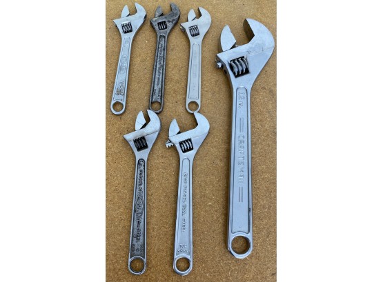 Assorted Lot Of 6 Wrenches Different Brands Includes Craftsman