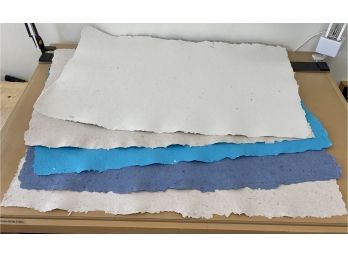 Lot Of Handmade Papers, Blues And Whites