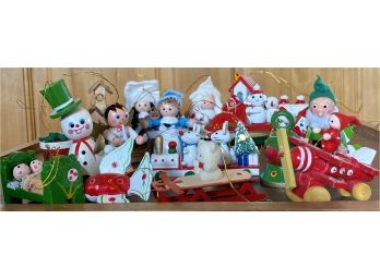 Lot Of Adorable Wooden Christmas Ornaments