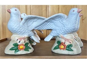 Four Porcelain Christmas Doves
