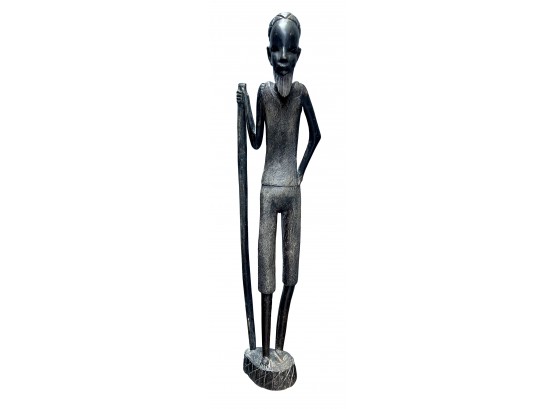 African Wood Carved Tribal Statue