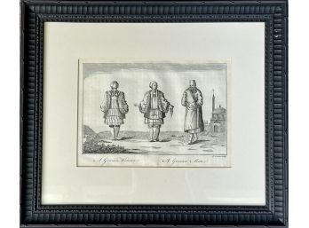 Framed Print Ink Drawing Of Grecian Man And Woman