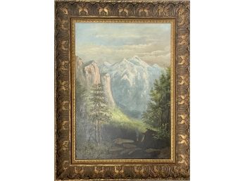 Large Oil Painting In Gilt Frame