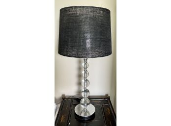Clear Acrylic With Graduated Spheres & Black Shade Table Lamp