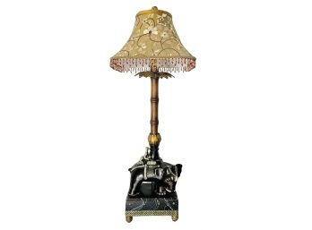 Table Lamp With Asian Elephant & Rider By Raymond Waites For Tyndale