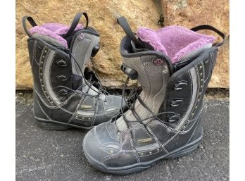 Salomon Snow Boarding Black/Purple Boots Kiana Model Size 6.5