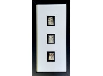 Framed Stamped/Embossed Silver Plate Gala Dali Fall From Grace & Garden Plates Framed In Black