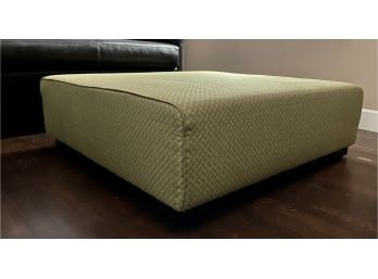 Soft Line Large Square Green Upholstered Ottoman