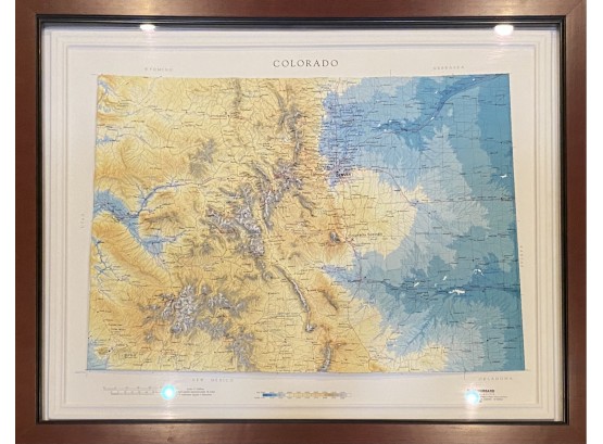 Topographical Map Of Colorado-Framed